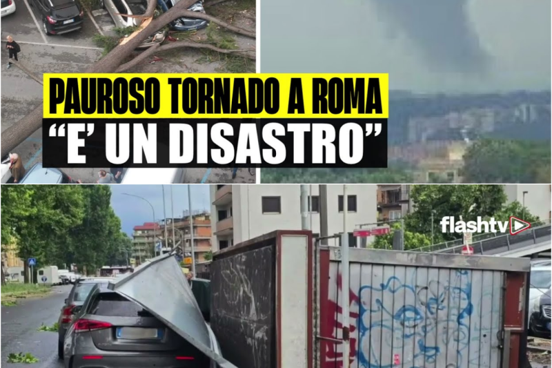 Roma in Ginocchio: Il Terrore del Tornado Devasta la Capitale, Alberi Sradicati e Cittadini in Fuga
