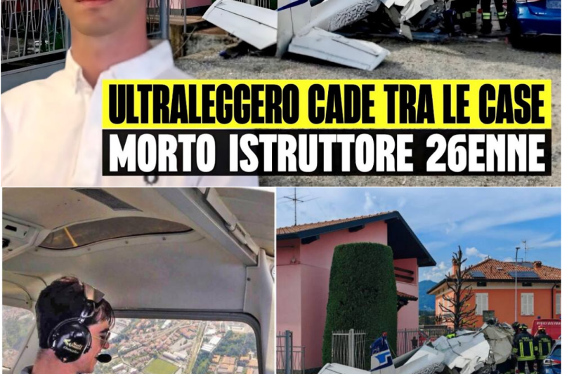 Schianto Mortale a Valbrembo: Ultraleggero Precipita tra le Case. Addio al Pilota 26enne Daniel Taino, Salvo il suo Allievo