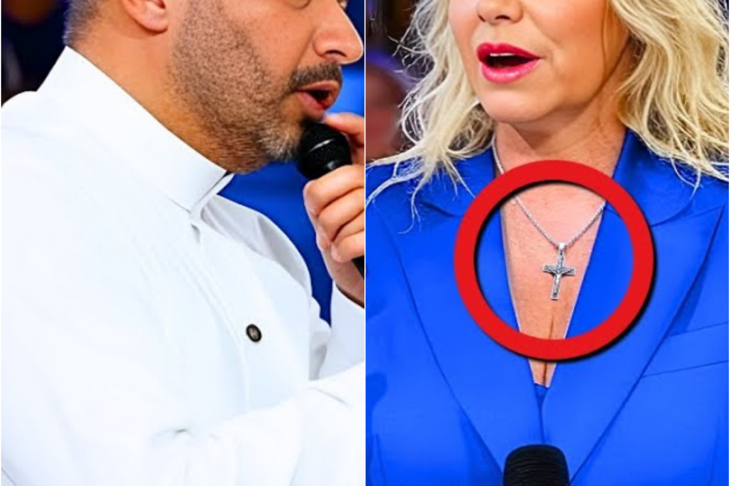 Giornalista musulmano DERIDE Antonella Clerici per il crocifisso. La risposta è scioccante!